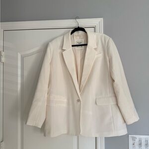 Abercrombie & Fitch Cream Oversized Blazer